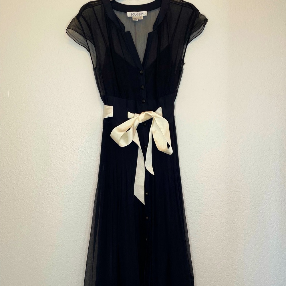 Vintage Kay Unger Black Cocktail Dress Size 2